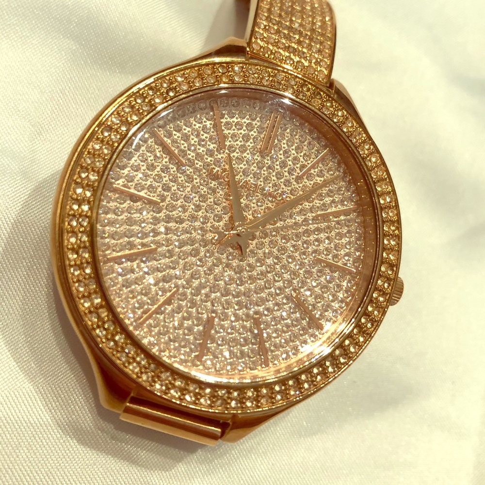 Michael Kors Rose Gold Tone Crystal Watch